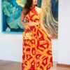 Red and Yellow Blouse And Skirt