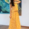 Yellow And White Skirt Top
