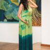 Green Silk Long Dress