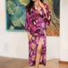 Purple Design Silk Dress