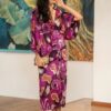 Purple Design Silk Dress