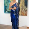 Blue And White Saree