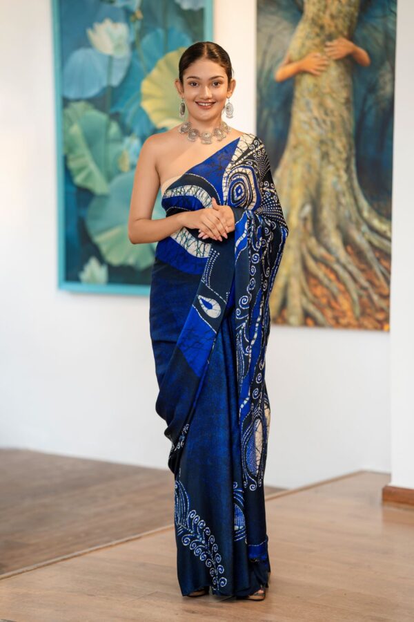 Blue And White Saree
