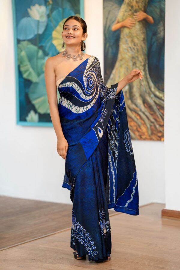 Blue And White Saree