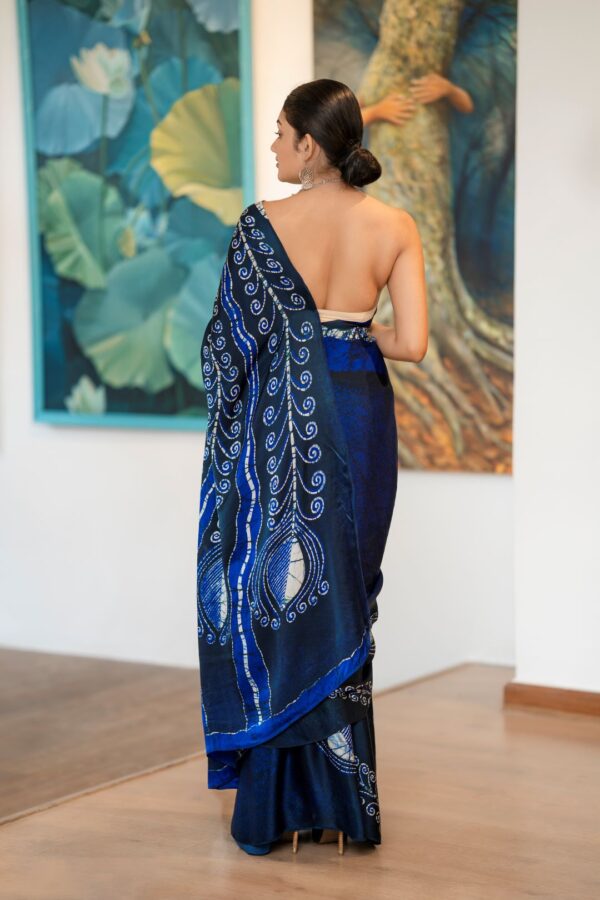 Blue And White Saree