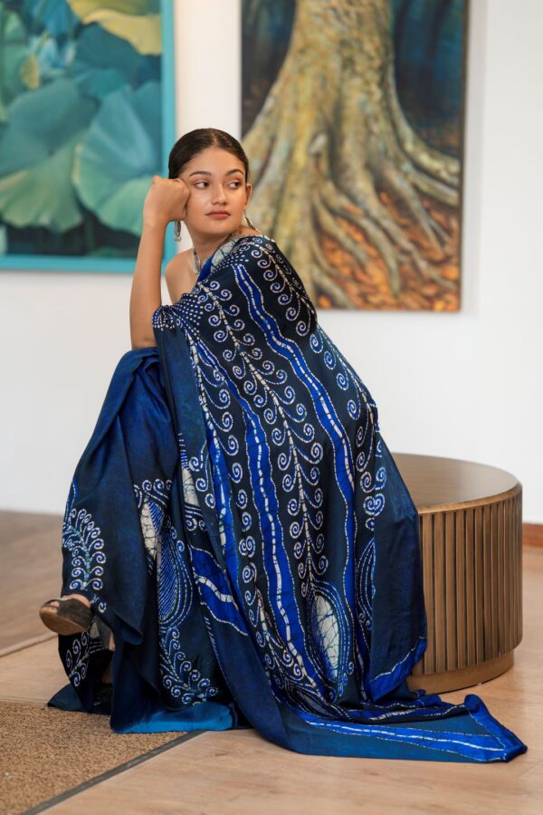 Blue And White Saree