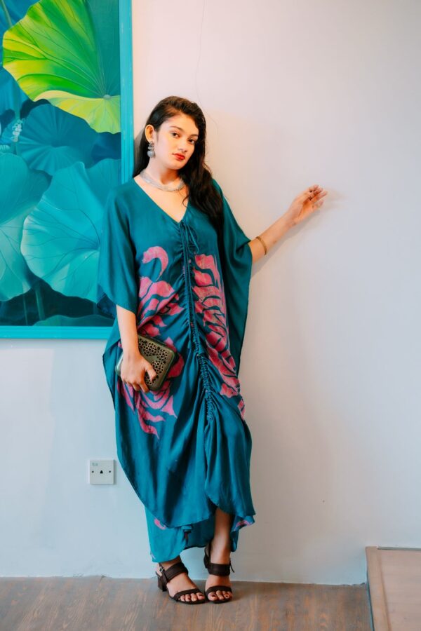 Silk Green Long Kaftan
