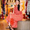 Xmas tree print dress