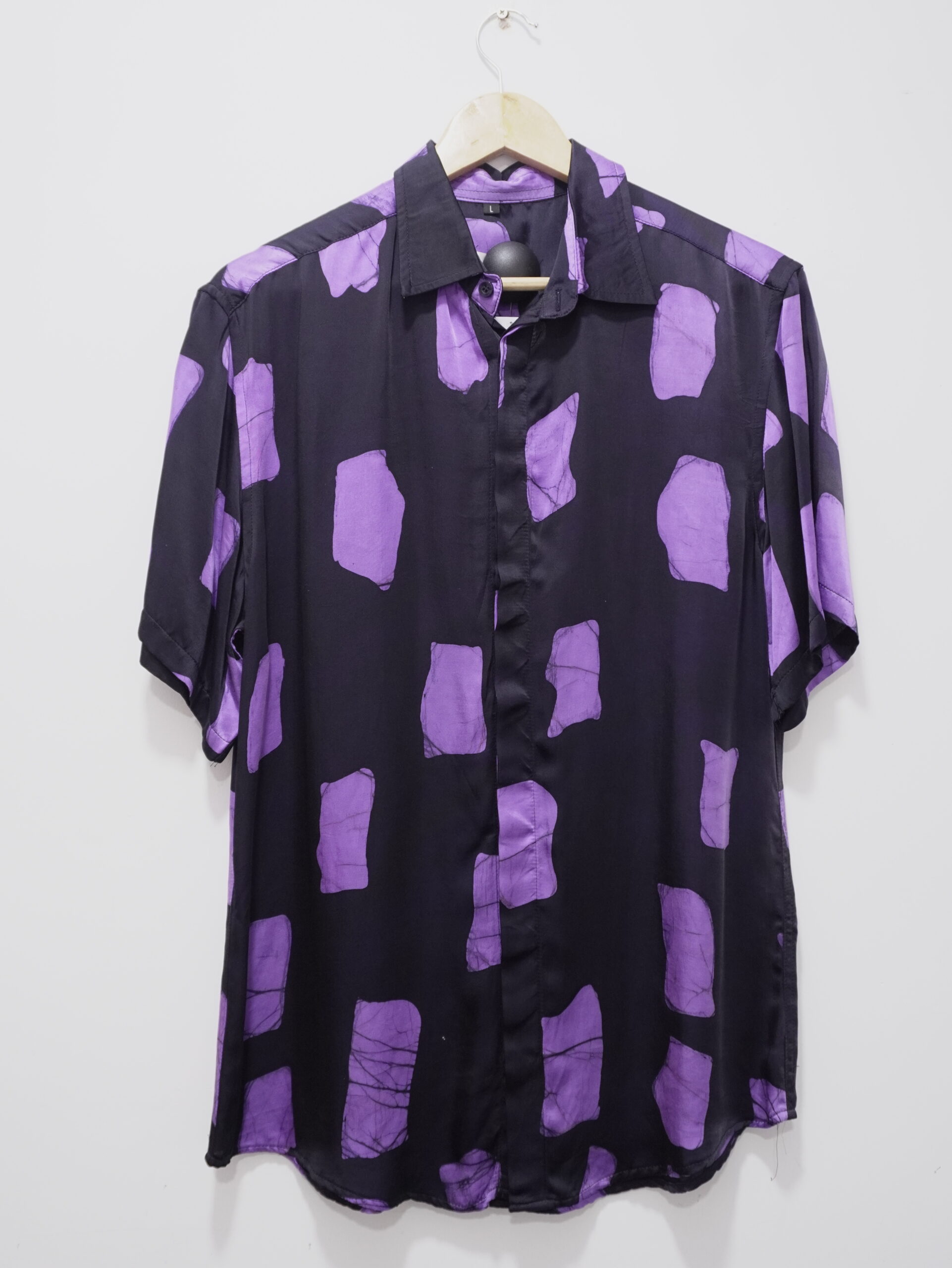 Purple And Black Silk Shirt