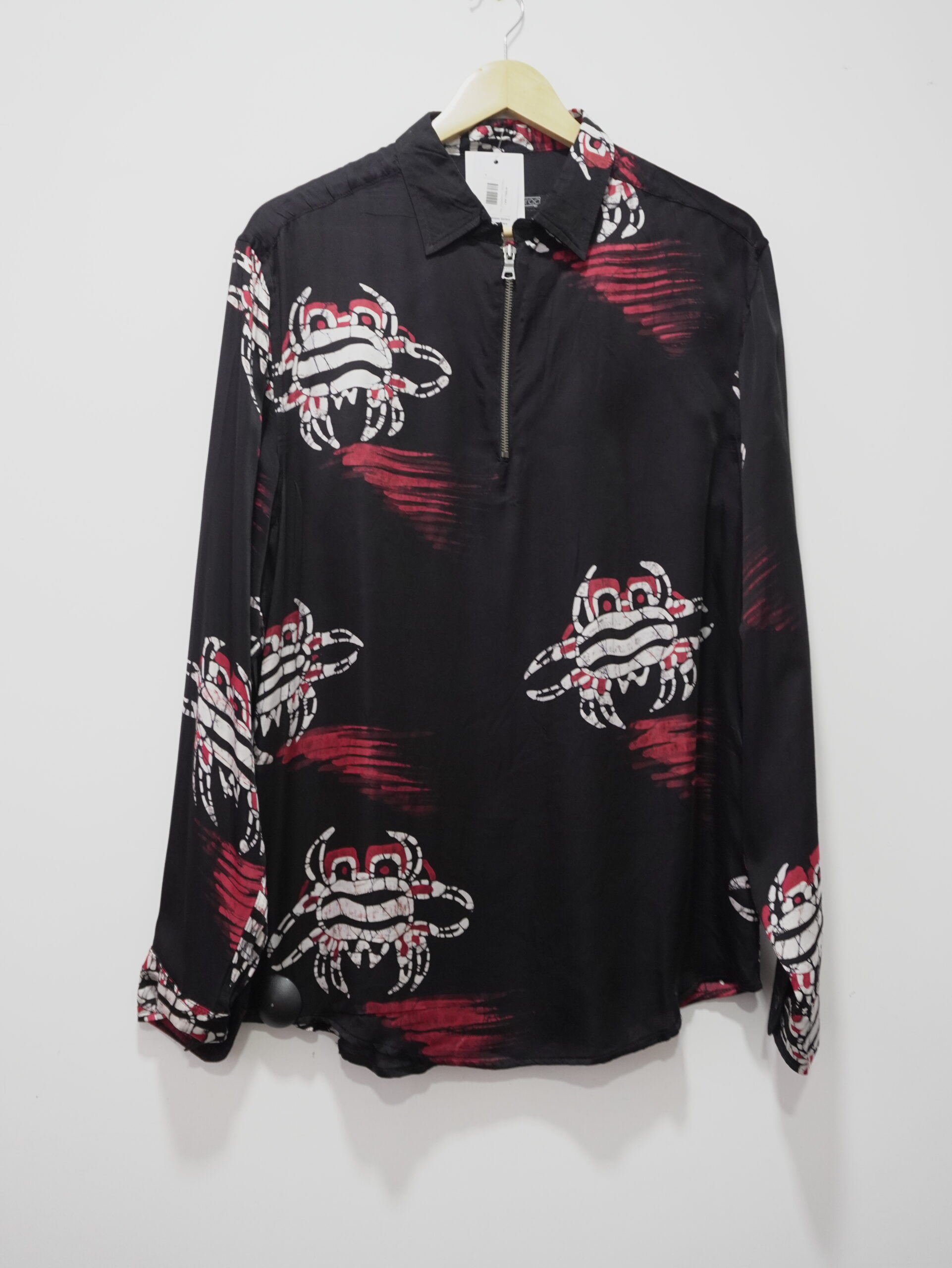 Red And Black Silk Shirt