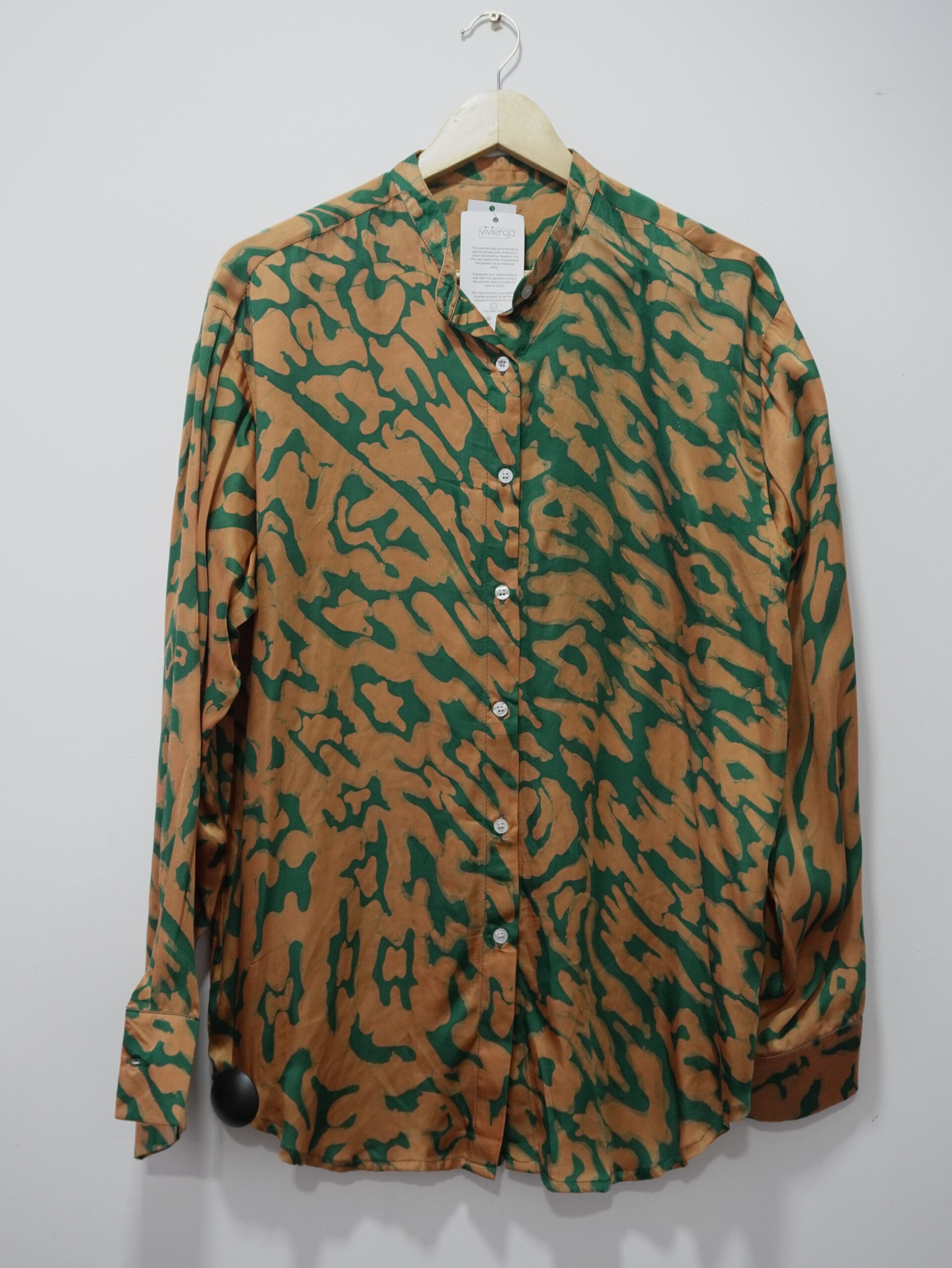 Orange And Green Silk Shirt