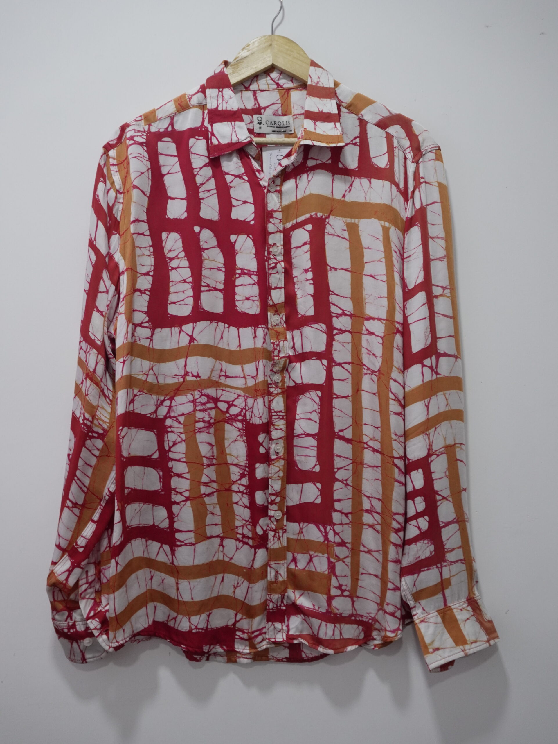 Red And Orange Silk Shirt