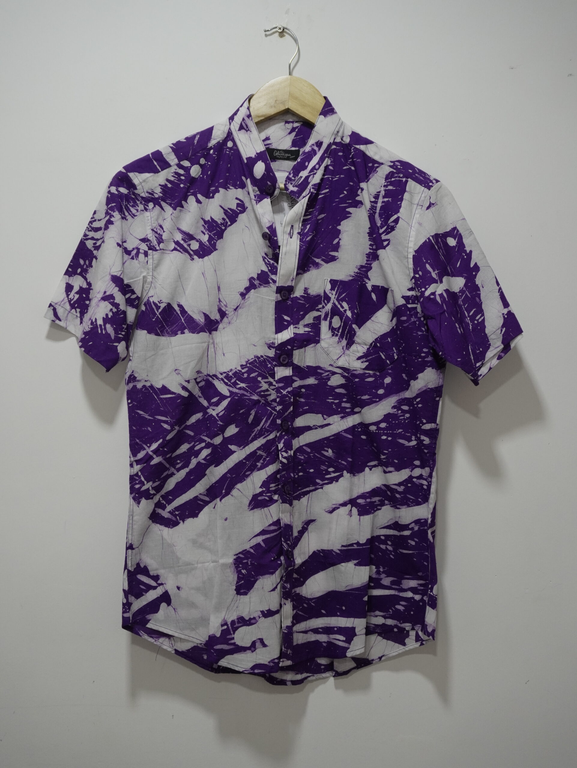 Purple And White Cotton Shirt