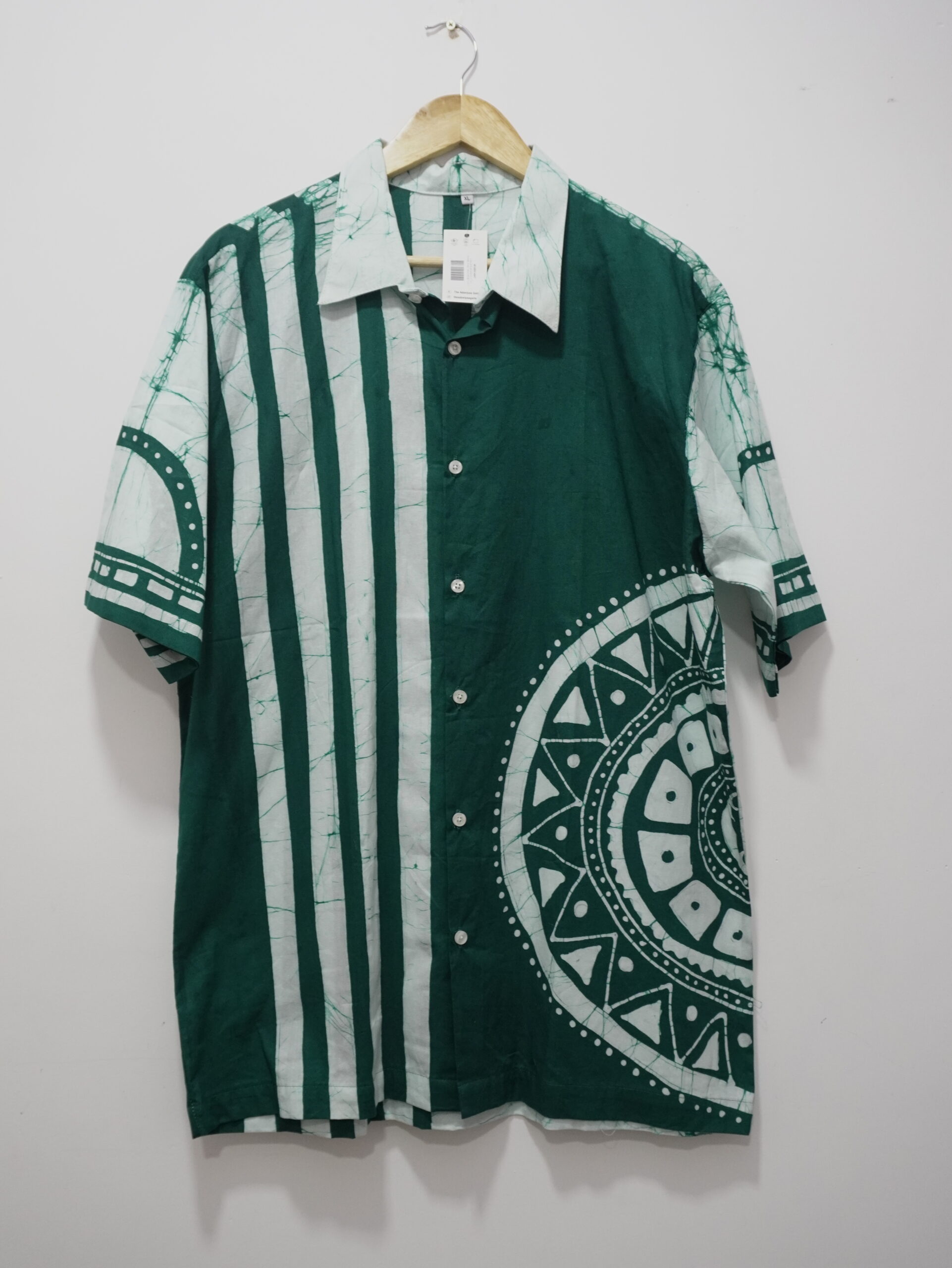 Green And White Cotton Shirt