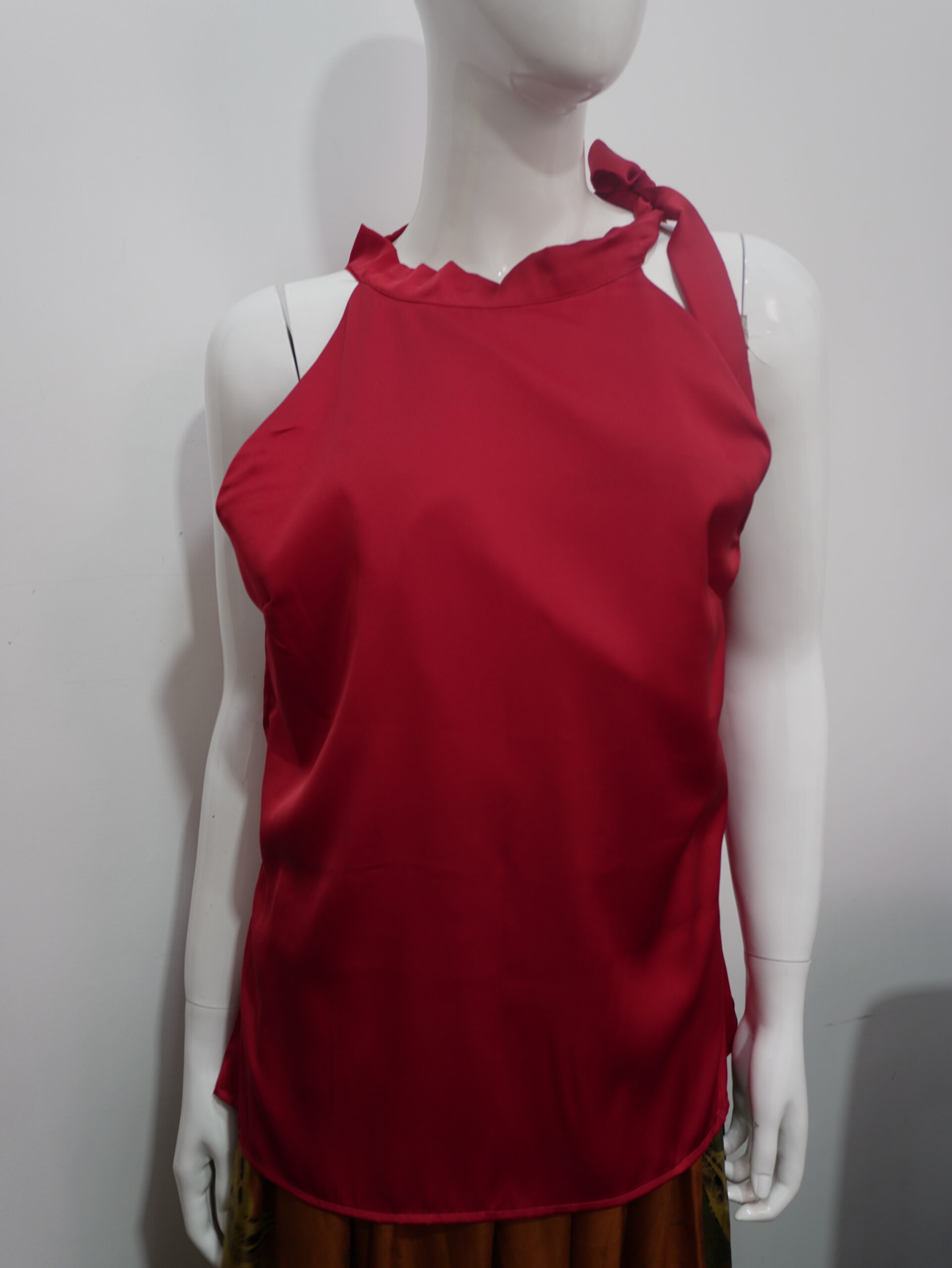 Red Silk Blouse