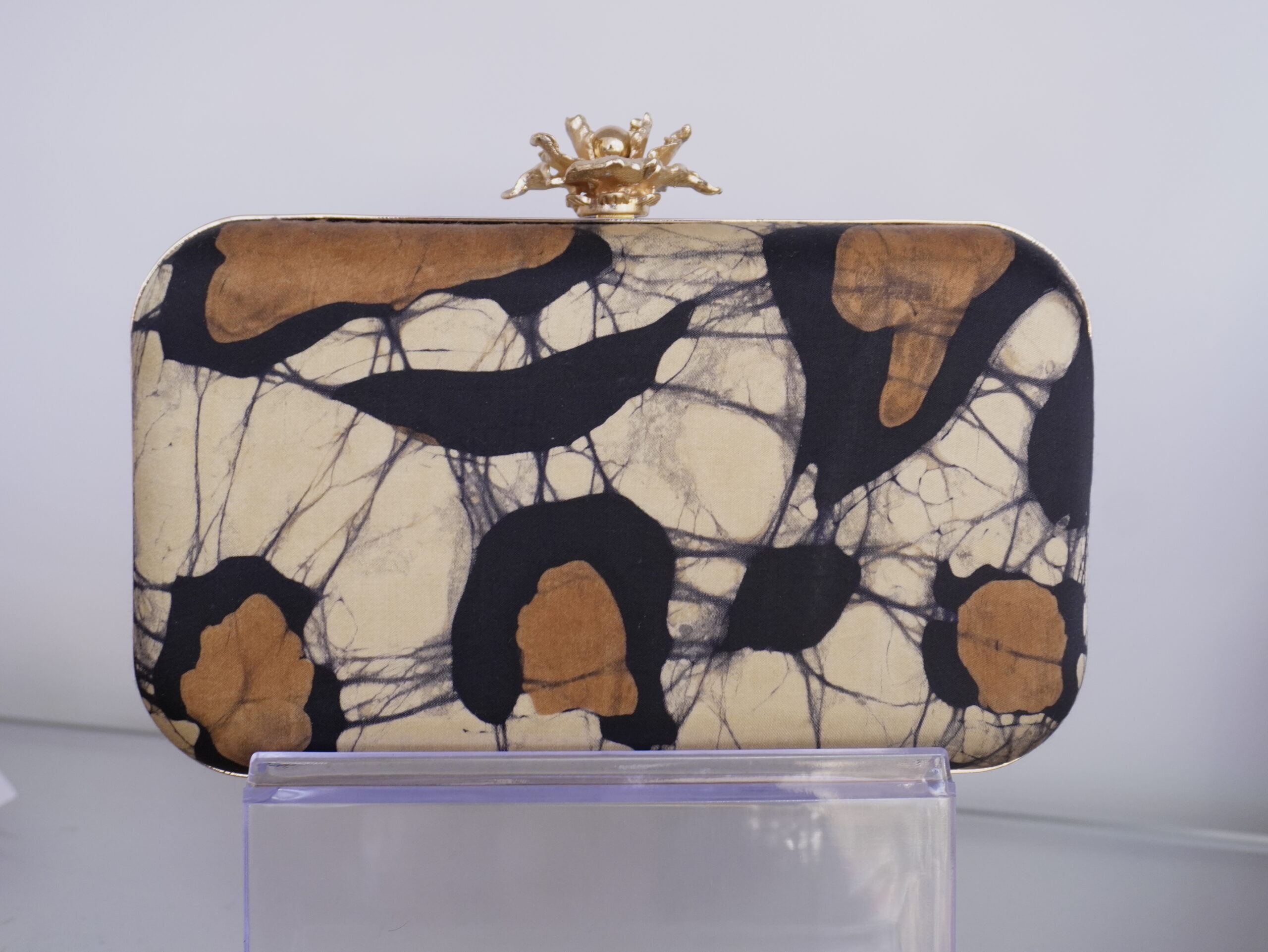 Brown And Black Batik Clutch