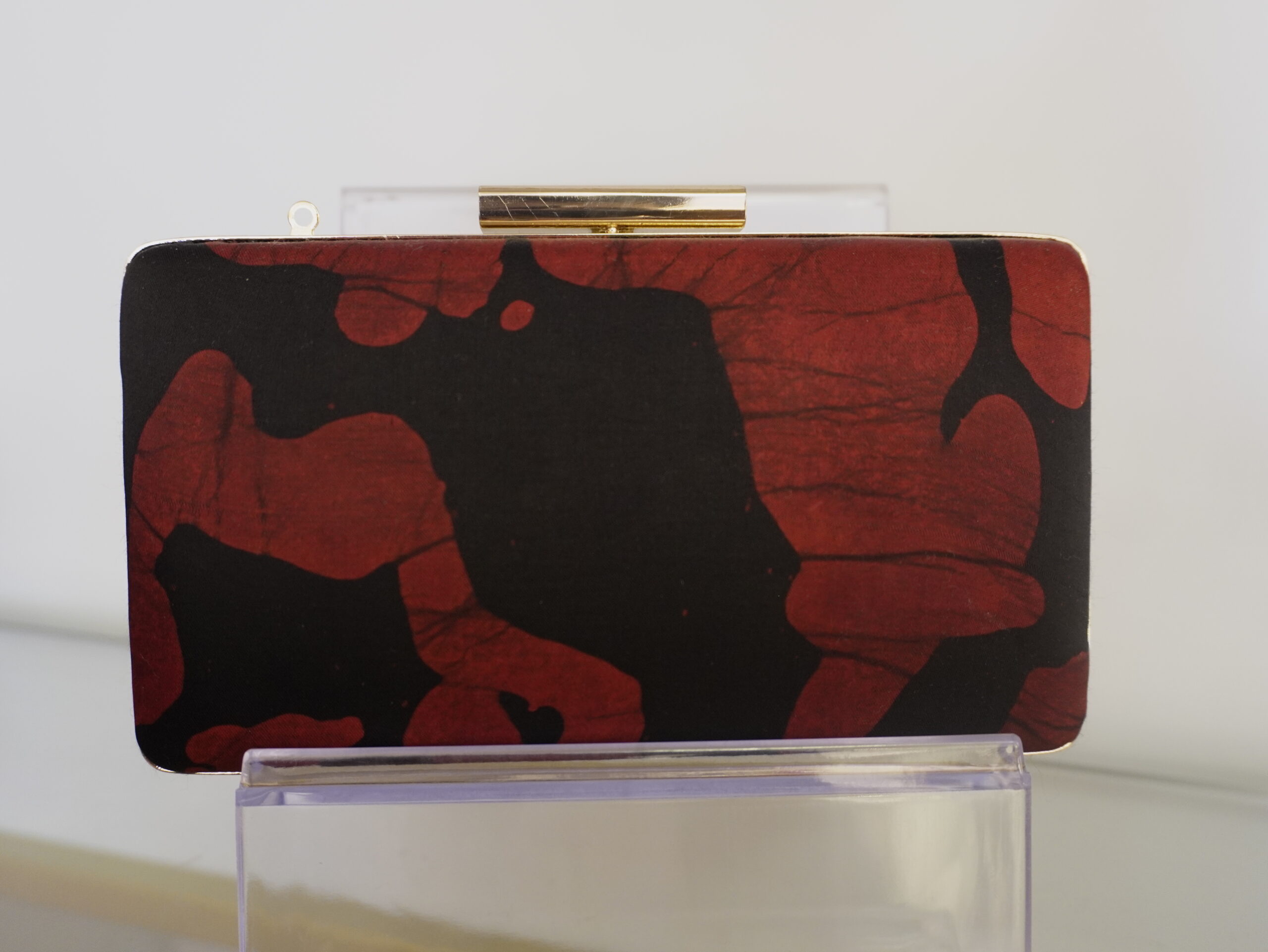 Red And Black Batik Clutch