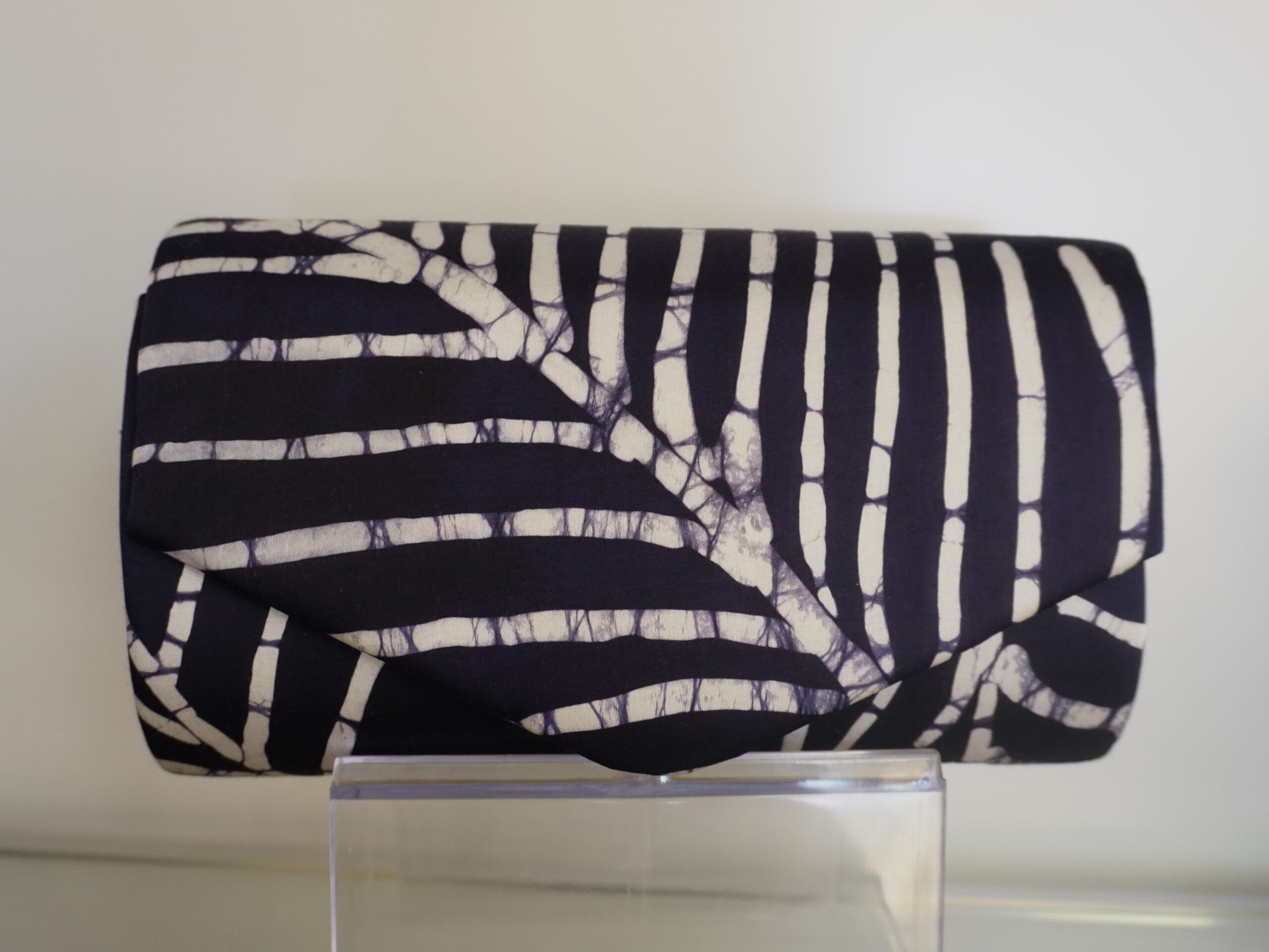 Black And White Batik Clutch