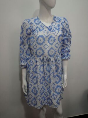 White and blue mdi dress