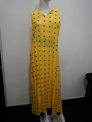 Yellow with black dot dress