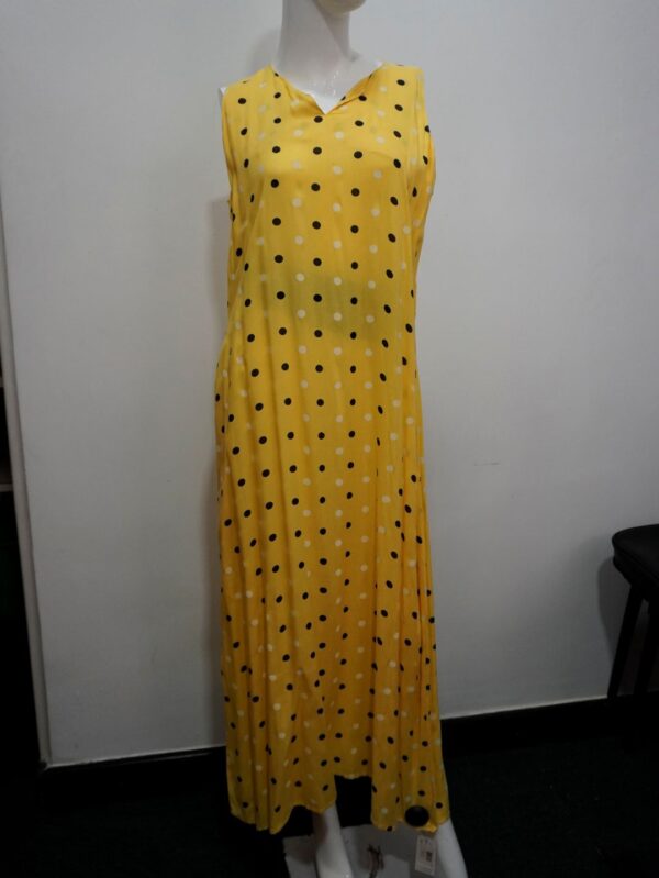 Yellow with black dot dress