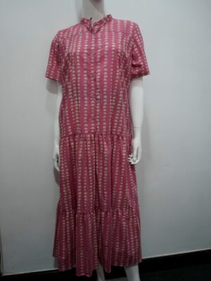 Pink and white dress