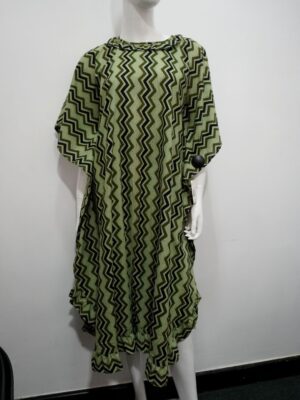 Green and black kaftan