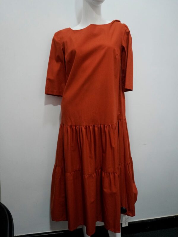 Orange midi dress
