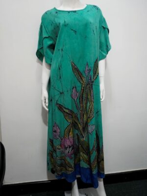 Green butterfly sleeve dress
