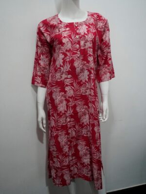 Red printed dress