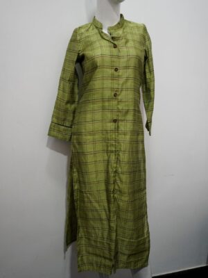 green check design dress