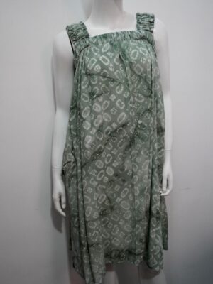 green white print dress