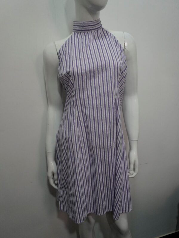 Purple and white short dress