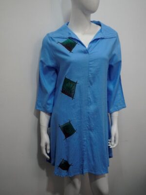 Blue hand paint dress