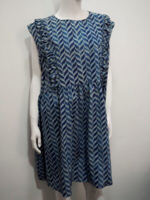 Blue printed dress