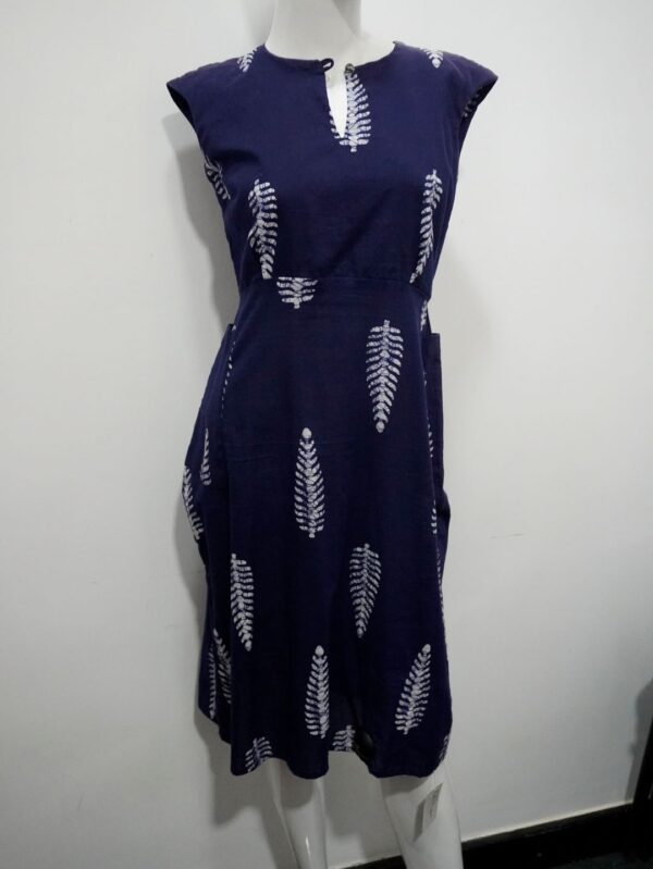 Purple white printed dress