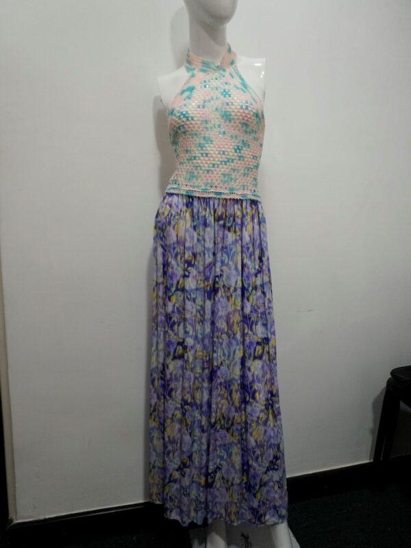 Blue and pink dress