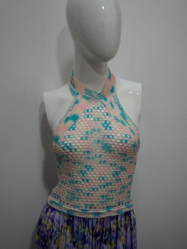 Blue and pink dress