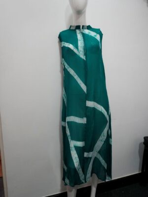 Green silk dress