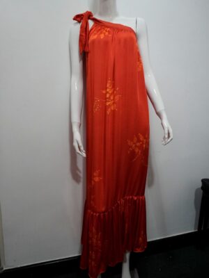 Orange one shoulder dress